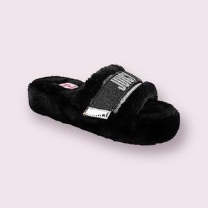 Juicy Couture Black Womens Winner Slide Slippers